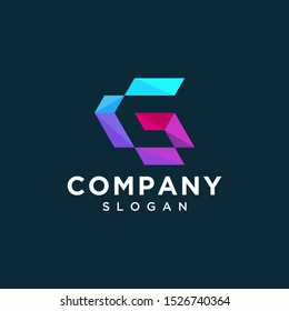 abstract initials logo - letter G symbol design vector sign
