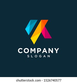 abstract initials logo - letter K symbol design vector sign