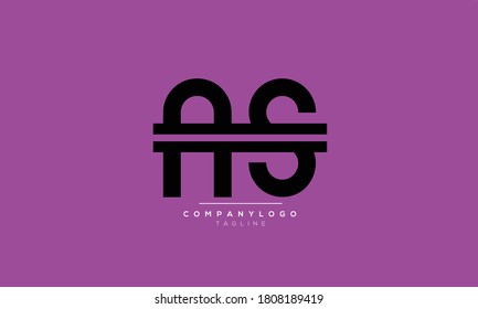 AS abstract initials monogram letter text alphabet logo design