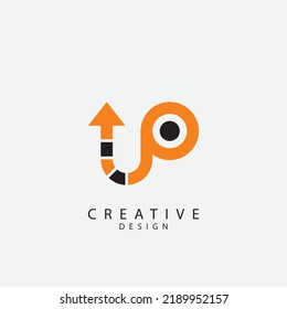 Abstract initials monogram letter Up text logo icon design vector template.