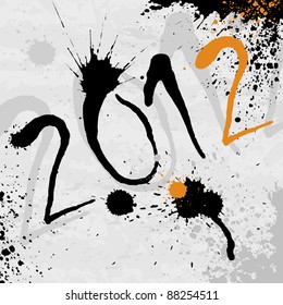 Abstract ink background for 2012 year