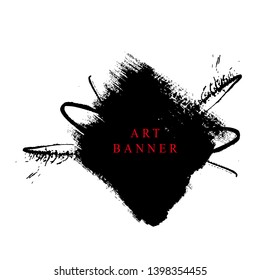 Abstract ink background. Calligraphy art style, Black and red paint stroke texture. for poster, card, banner, book, cover, brochure and web design. Grunge mud art. vector elements. 