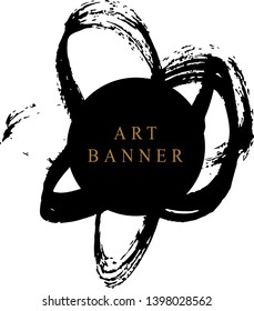 Abstract ink background. Chinese calligraphy art style, Black and luxury gold paint stroke texture. for poster, card, banner, book, cover, brochure and web design. Grunge mud art. vector elements. 