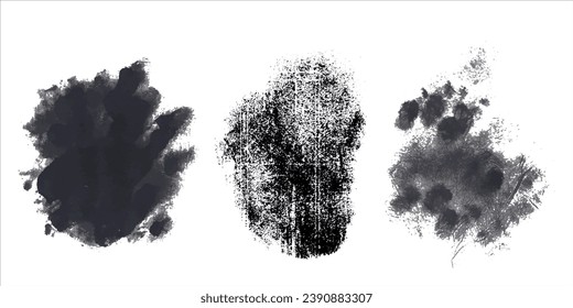 Abstract ink background, grunge art. Black paint stroke texture on white paper in marble style