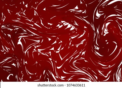 Abstract ink background. Marble style. Red, white ink in water. Fluid colorful shapes background.