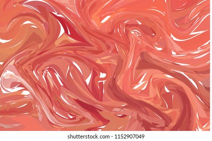 Abstract ink background. Marble style. Red, white ink in water