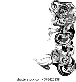 Abstract ink background, marble style pattern. Abstract ink, acrylic decoration. Vector ink texture. Watercolor marbling illustration. 
