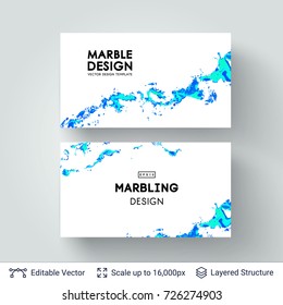 Abstract ink background. Marble style. Liquid splashes on white. Vector template easy to edit.