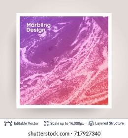 Abstract ink background. Marble style.Liquid splashes on white. Vector template easy to edit.