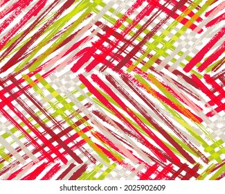 Abstract ink background vector design. Paintbrush streaks multicolor surface. Acrylic paint vibrant backdrop.