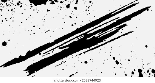 tinta abstracta negro de mancha o salpicadura pintura de acuarela negra y salpicadura de tinta líquida es la caligrafía de la línea de Marca de agua de dispersión de pincel para el diseño conceptual aislado sobre fondo blanco