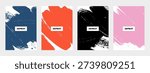 Abstract ink blob banner set, grunge art. Paint stroke texture, poster design. Hand drawn vector isolated illustration