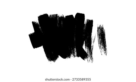 Abstract ink blob, grunge art. Black paint stroke texture. Hand drawn vector isolated illustration
