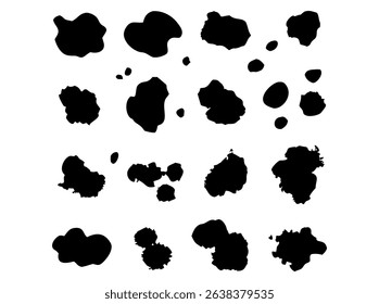 Abstract Ink Blot Design on White Background, Abstract Black and White Blot Pattern Design, collection of unique, abstract ink blot designs, black and white, art, artistic, pattern, texture, backgroun