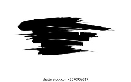 Abstract Ink Blot, A Dynamic Black Stain for Creative Design Projects, Evoking Artistic Expression and Bold Visuals on White Backdrop