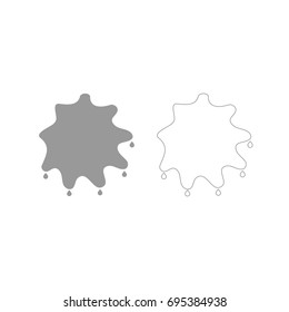 Abstract ink blot grey set icon .