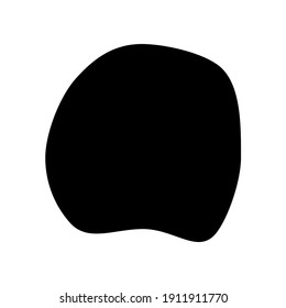 Abstract ink blotch, round liquid blot inkblot shape. Freskle pebble. Deform random smooth vector illustration .