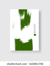 Abstract ink brush banners with grunge effect. Vector illustration