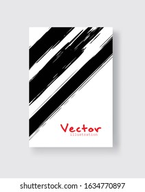 Abstract ink brush banners with grunge effect. Vector illustration
