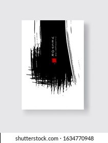 Abstract ink brush banners with grunge effect. Vector illustration