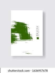 Abstract ink brush banners with grunge effect. Vector illustration