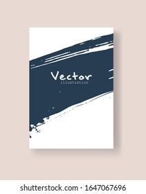 Abstract ink brush banners with grunge effect. Vector illustration