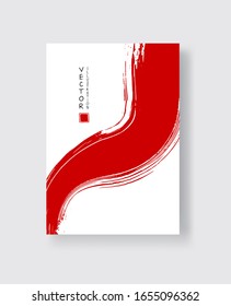 Abstract ink brush banners with grunge effect. Vector illustration