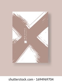 Abstract ink brush banners with grunge effect. Vector illustration