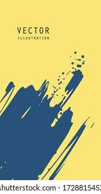 Abstract ink brush banners with grunge effect. Japanese style. Vector illustration