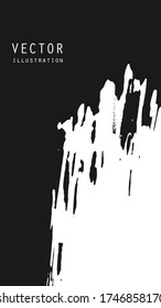 Abstract ink brush banners with grunge effect. Japanese style. Vector illustration