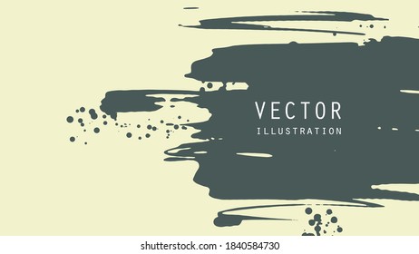 Abstract ink brush banners with grunge effect. Japanese style. Vector illustration
