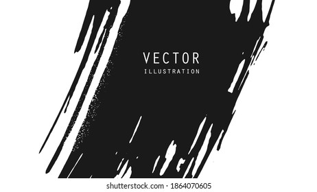 Abstract ink brush banners with grunge effect. Japanese style. Vector illustration