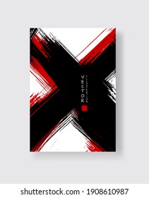 Pancartas de pincel de tinta abstracta con efecto de grunge. Ilustración del vector