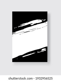 Abstract ink brush banners with grunge effect. Vector illustration