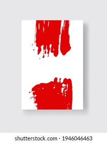Abstract ink brush banners with grunge effect. Vector illustration