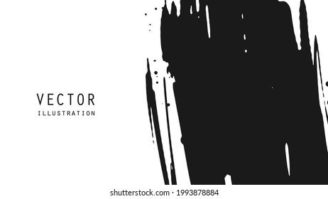 Abstract ink brush banners with grunge effect. Japanese style. Vector illustration