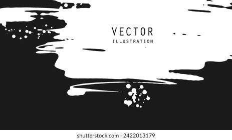 Abstract ink brush banners with grunge effect. Japanese style. Vector illustration