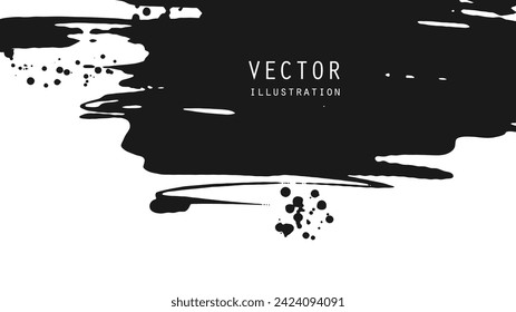 Abstract ink brush banners with grunge effect. Japanese style. Vector illustration