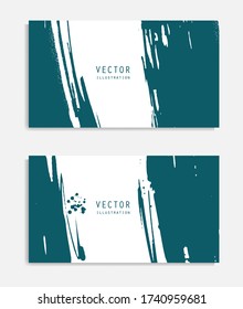Pancartas de pincel de tinta abstracta con efecto de grifo. Estilo japonés. Ilustración del vector