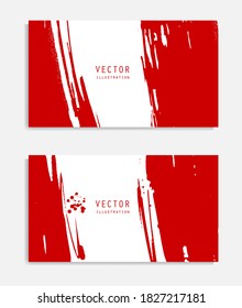 Pancartas de pincel de tinta abstracta con efecto de grifo. Estilo japonés. Ilustración del vector