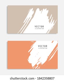 Abstract ink brush banners set with grunge effect. Japanese style. Vector illustration