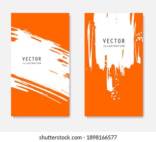 Pancartas de pincel de tinta abstracta con efecto de grifo. Estilo japonés. Ilustración del vector