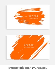 Abstract ink brush banners set with grunge effect. Japanese style. Vector illustration