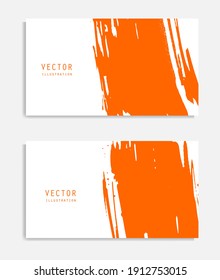 Pancartas de pincel de tinta abstracta con efecto de grifo. Estilo japonés. Ilustración del vector