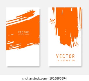 Pancartas de pincel de tinta abstracta con efecto de grifo. Estilo japonés. Ilustración del vector