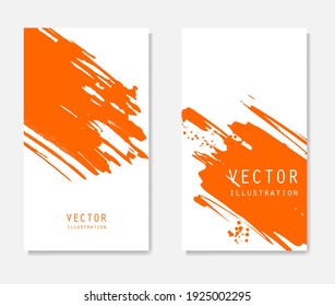 Pancartas de pincel de tinta abstracta con efecto de grifo. Estilo japonés. Ilustración del vector