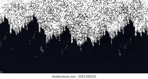 Abstract ink brush banners set with grunge effect. Japanese style. Vector illustration