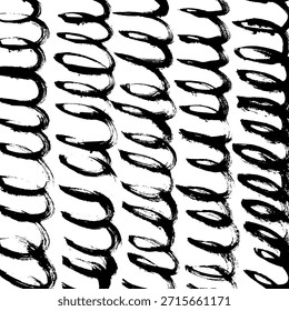 Abstract ink brush stroke background. Modern artistic texture created with expressive black brush strokes on white background. Minimalist vector illustration perfect for posters, branding, packaging