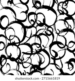 Abstract ink brush stroke background. Modern artistic texture created with expressive black brush strokes on white background. Minimalist vector illustration perfect for posters, branding, packaging