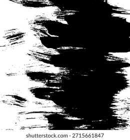 Abstract ink brush stroke background. Modern artistic texture created with expressive black brush strokes on white background. Minimalist vector illustration perfect for posters, branding, packaging